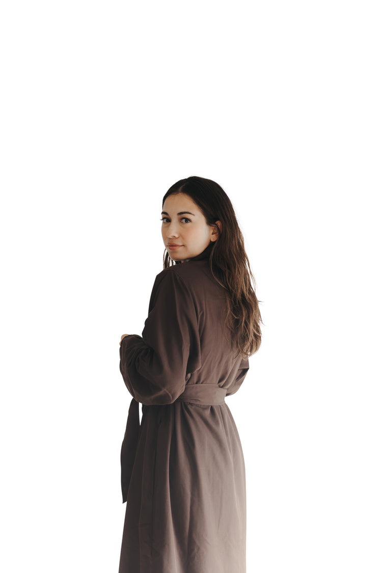 Chocolate Twill Double Layer Robe