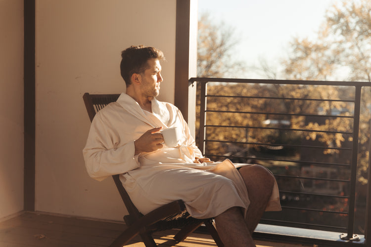 Natural Twill Double Layer Robe