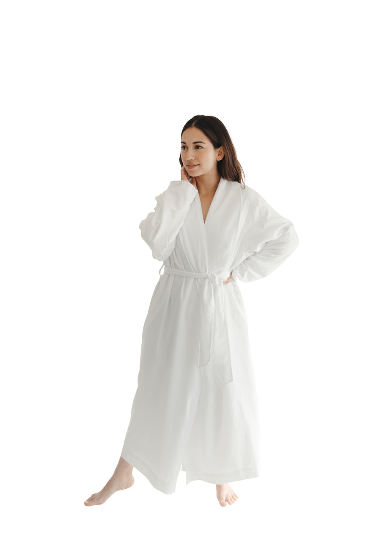 White Twill Double Layer Robe