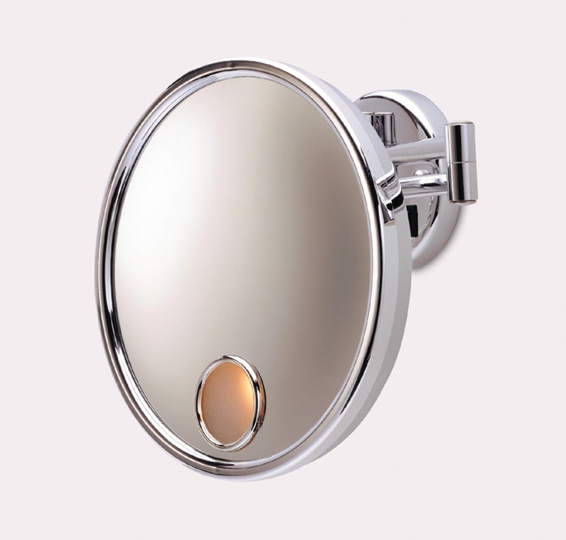 Jerdon 8x10 LED Lighted Wall-Mounted Vanity Mirror with 10X-1X Magnification, Nickel Finish, Plug In Jerdon 8x10 LED Lighted Wall-Mounted Vanity Mirror with 10X-1X Magnification, Nickel Finish, Plug In