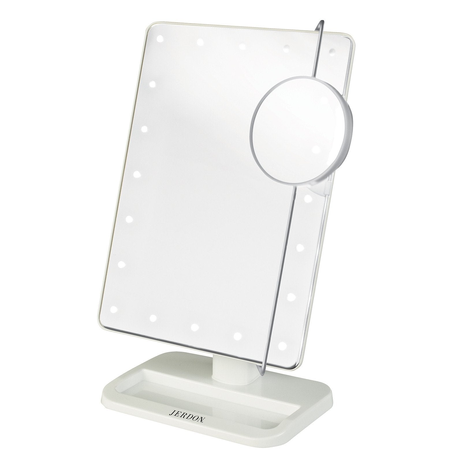 Jerdon Style JS811W LED Lighted Makeup Mirror Includes 10x Adjustable
