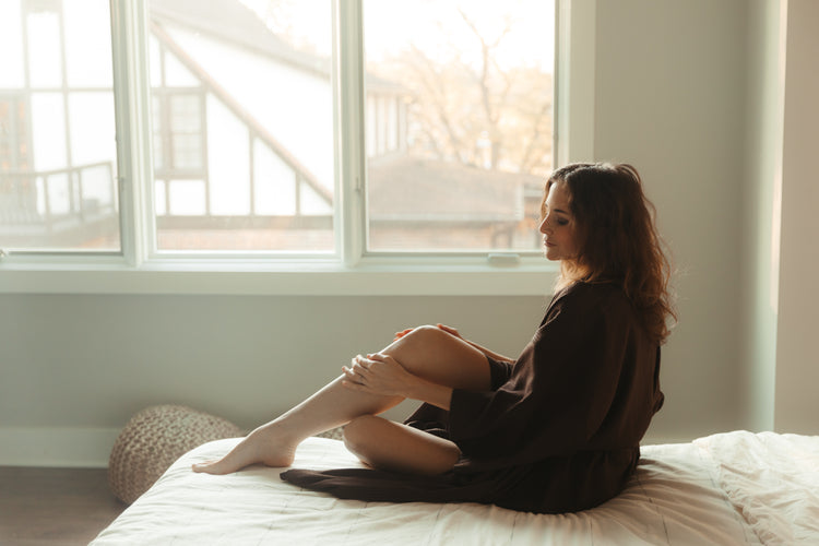 Chocolate Seersucker Kimono Robe