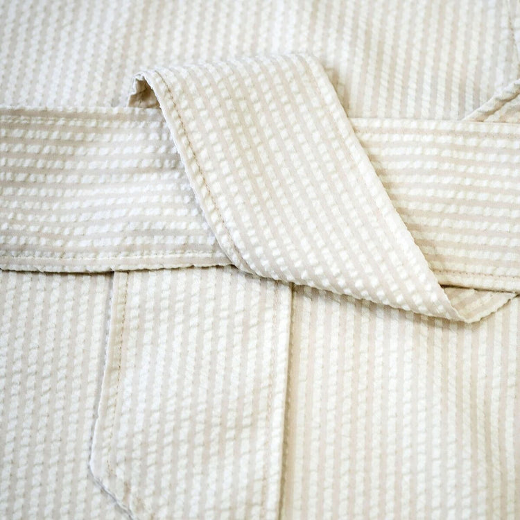 Stone Seersucker Kimono Robe
