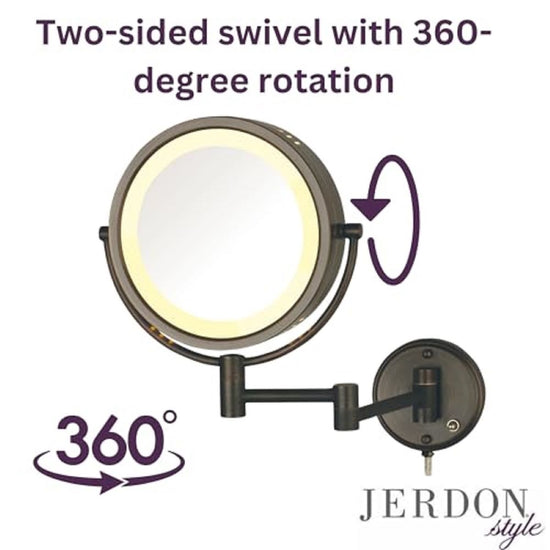8.5 Lighted Wall Mount Mirror Jerdon Style