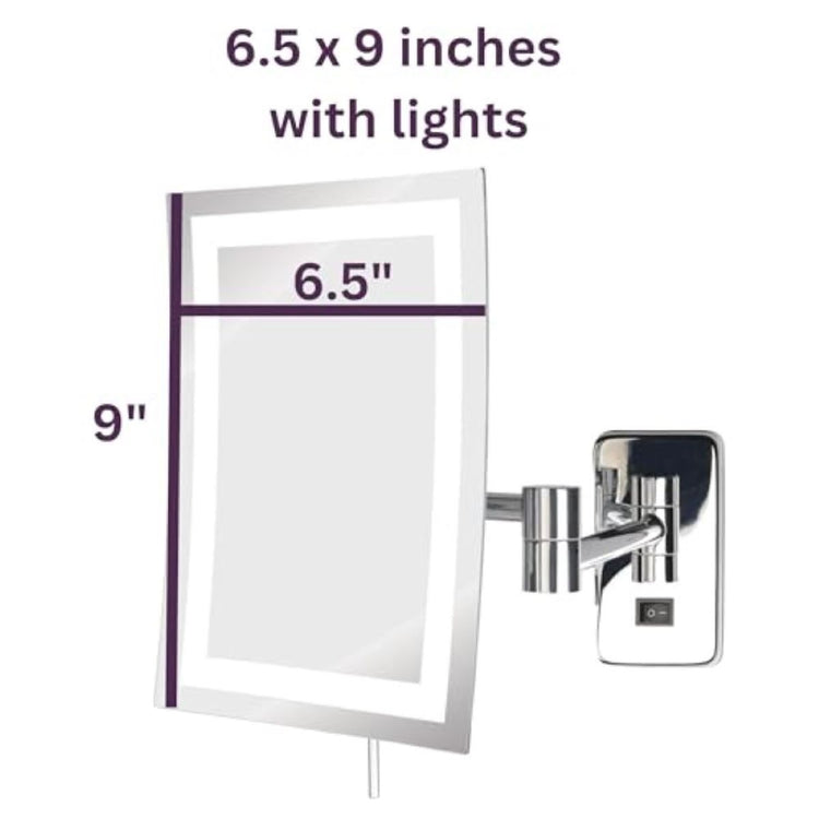 6.5" x 9" 5X LED Lighted Mirror