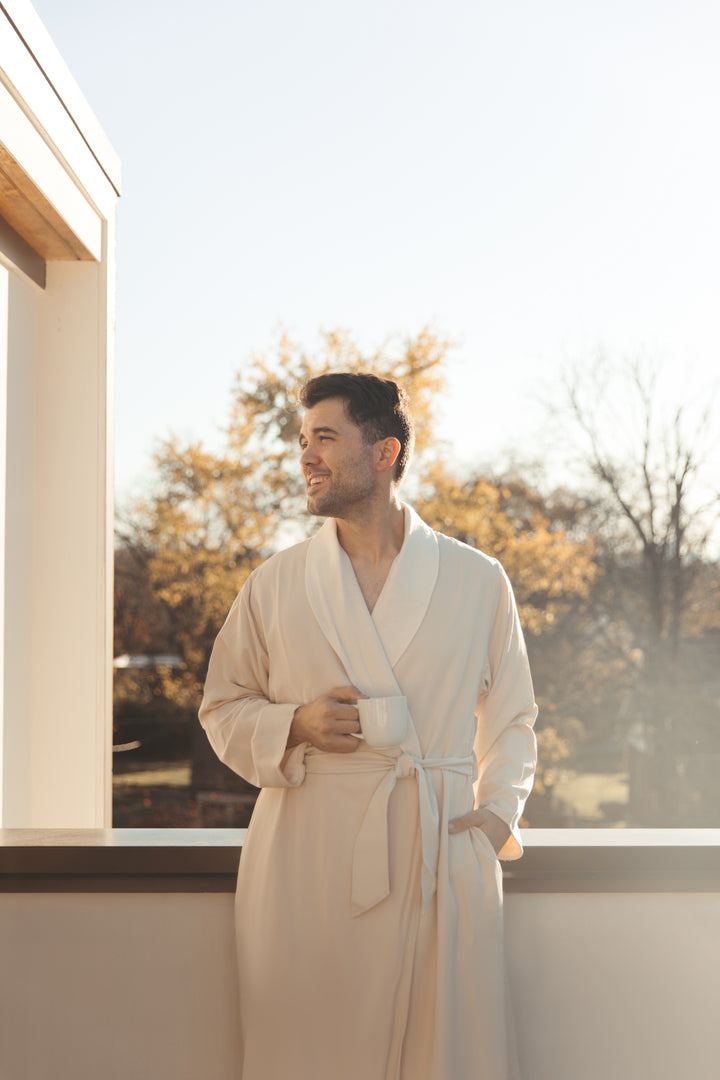 Telegraph Hill Luxury Double Layer Silky Microfiber Spa Bathrobe, X-Large, Natural Twill Telegraph Hill Luxury Double Layer Silky Microfiber Spa Bathrobe, X-Large, Natural Twill
