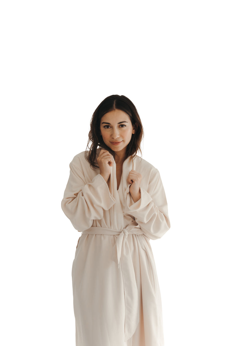Natural Twill Double Layer Robe