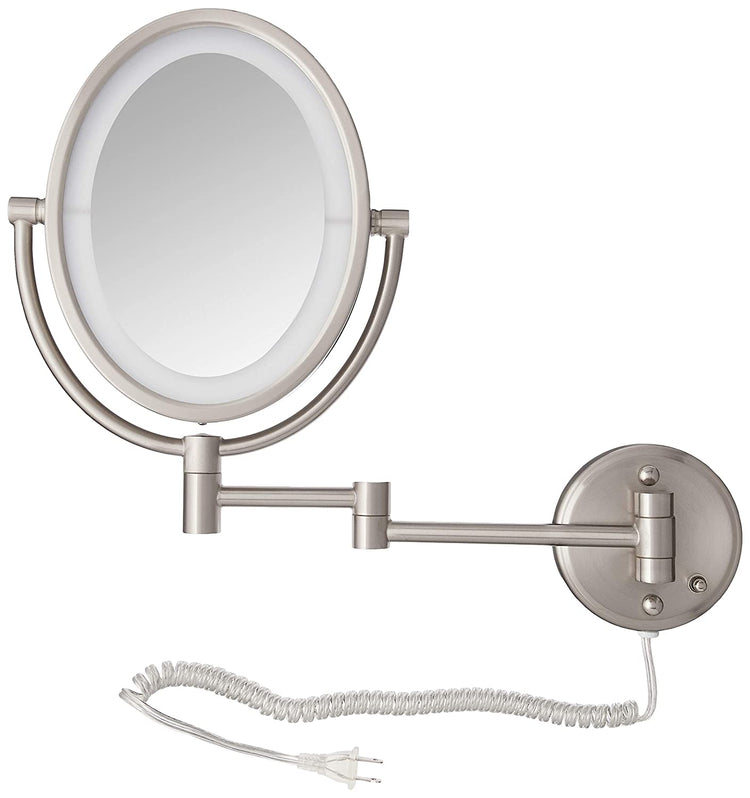 HL9515NL Lighted Wall Mount Mirror with 10X-1X Magnification