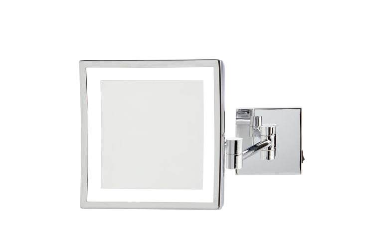 8" x 8" 5X LED Lighted Mirror, Direct Wire
